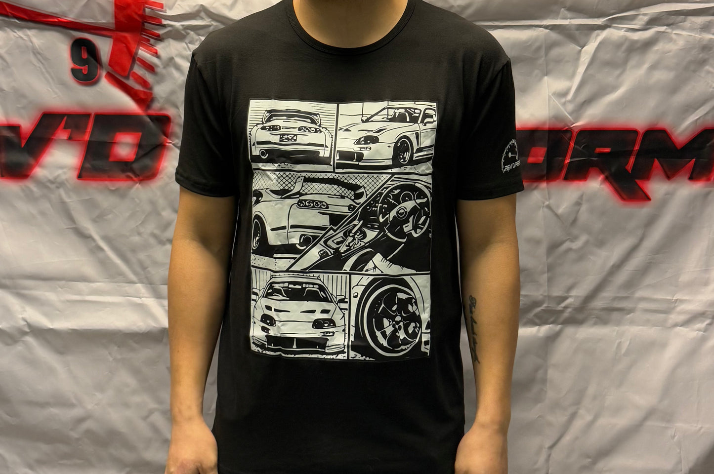 Supra comic book strip tee